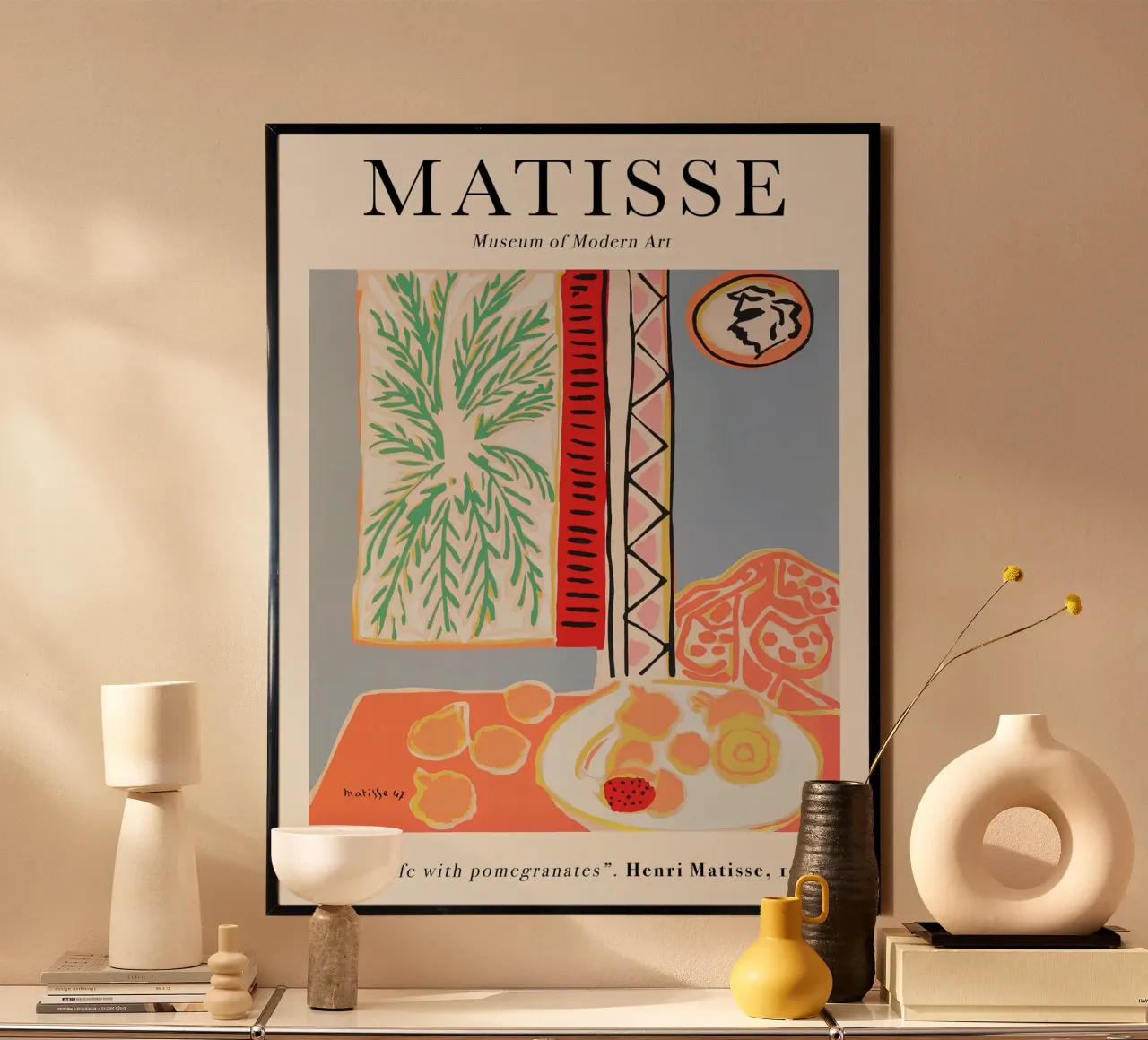 Matisse - Natura morta con melograni poster con telaio in plastica da Jam Poster