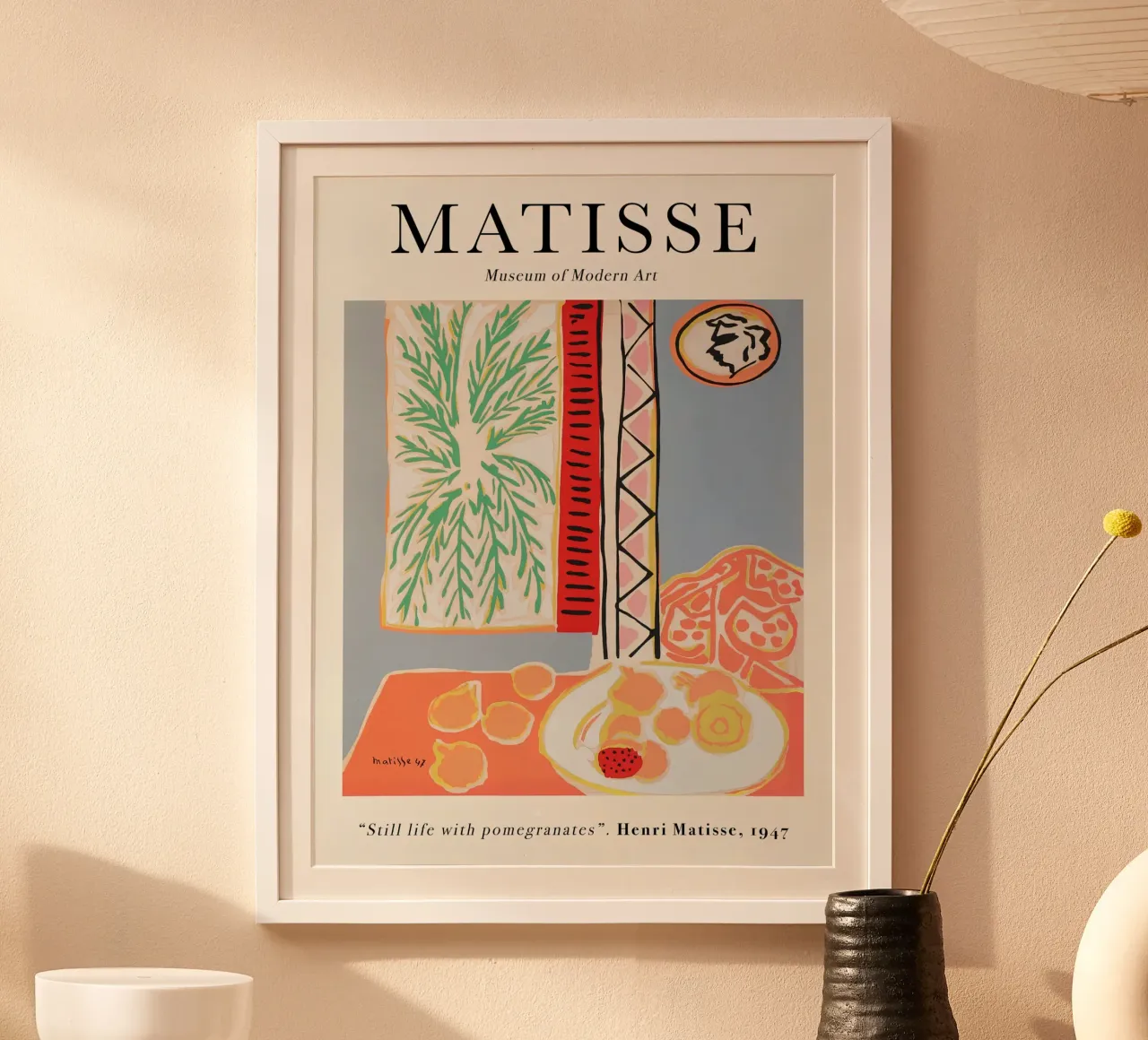 Matisse - Natura morta con melograni poster con telaio in plastica da Jam Poster