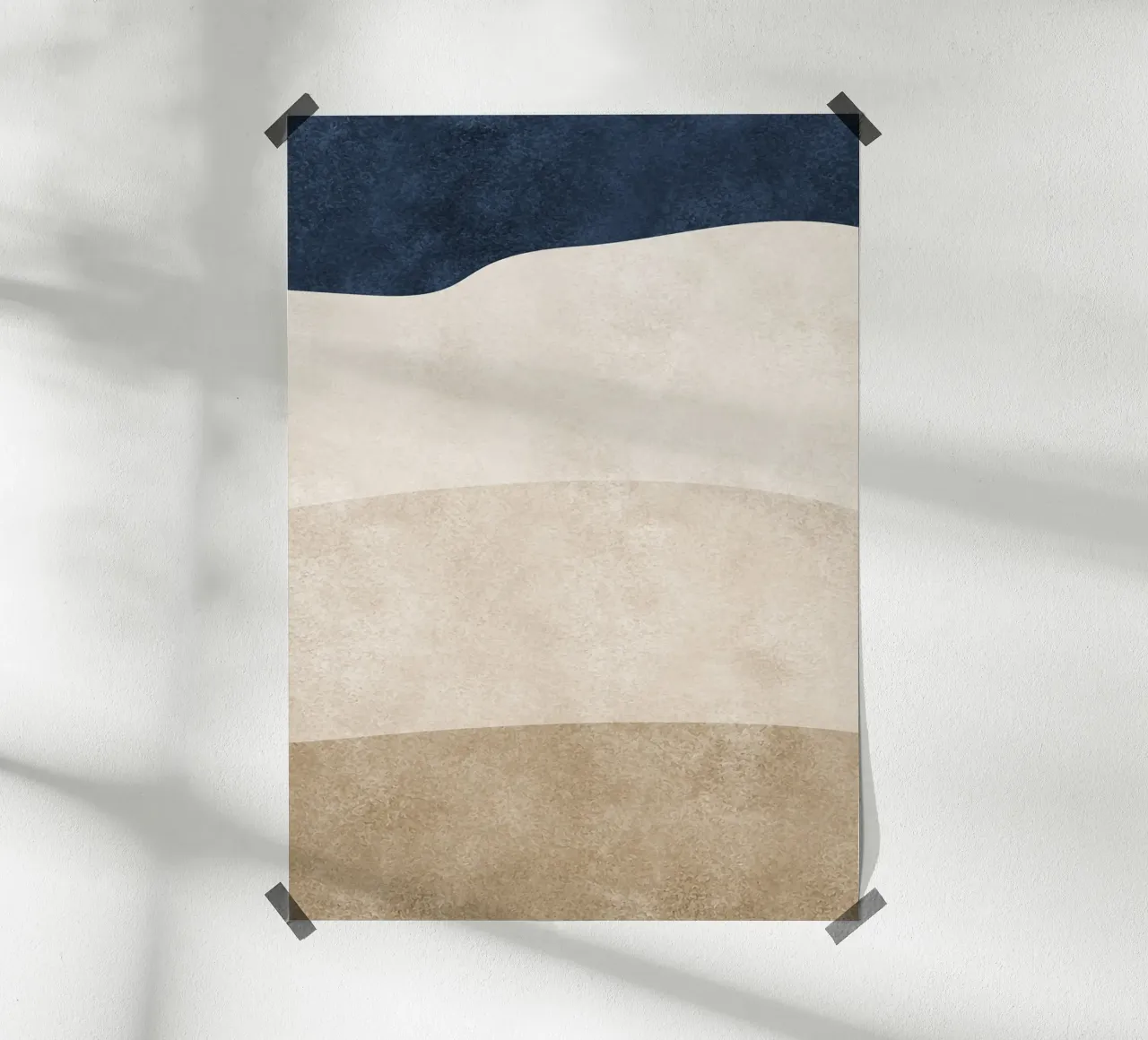 abstract boho art 4 colors poster con telaio in legno da vintageshop