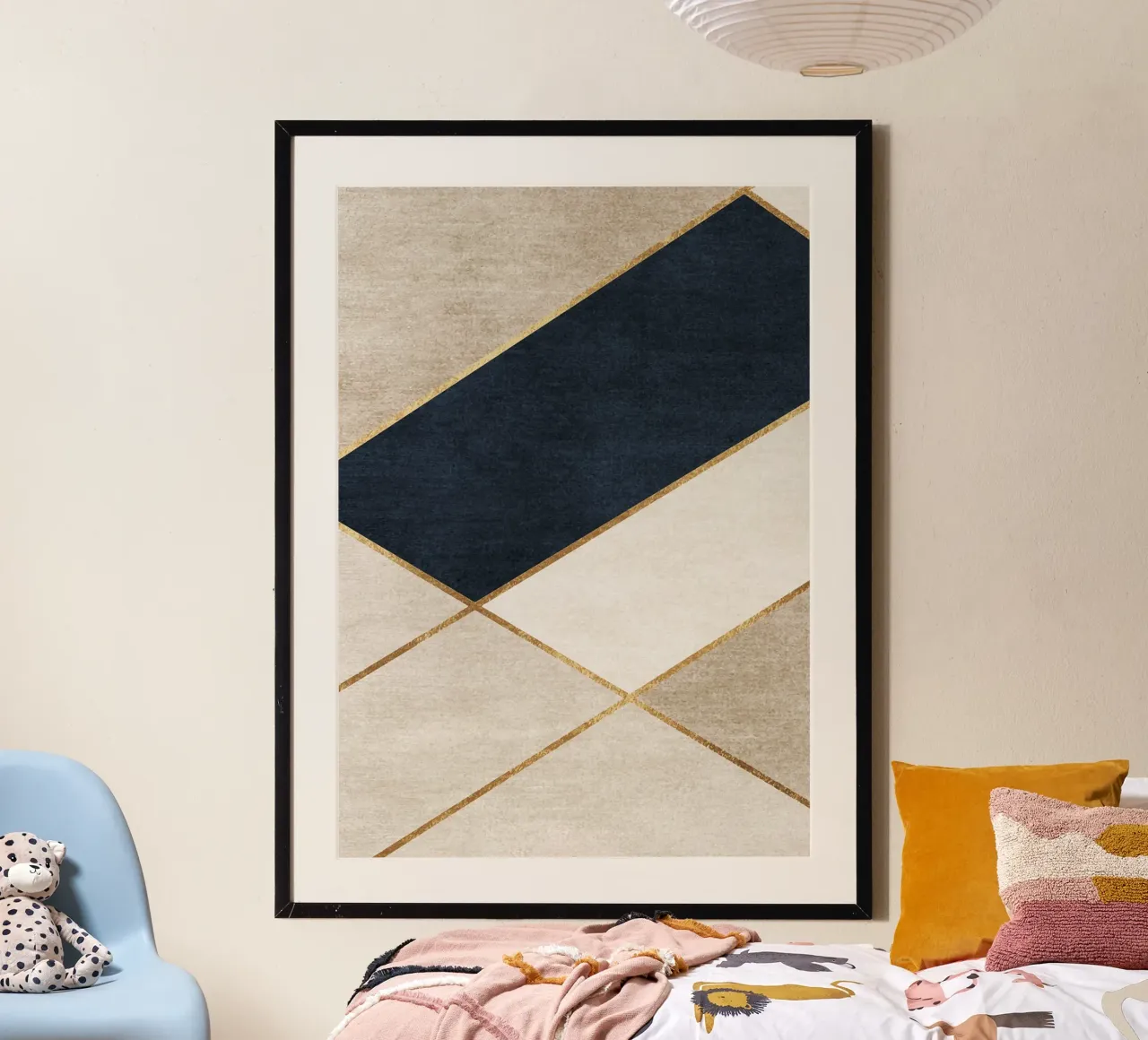 abstract art blue geometric Hahnemühle von vintageshop