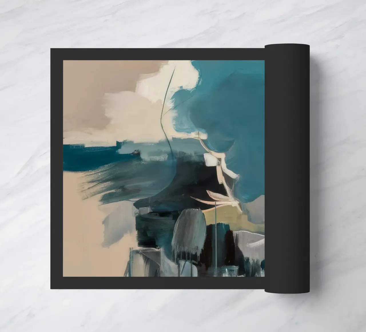 Celestial Teal Bloom doormat by Dream Spectrum