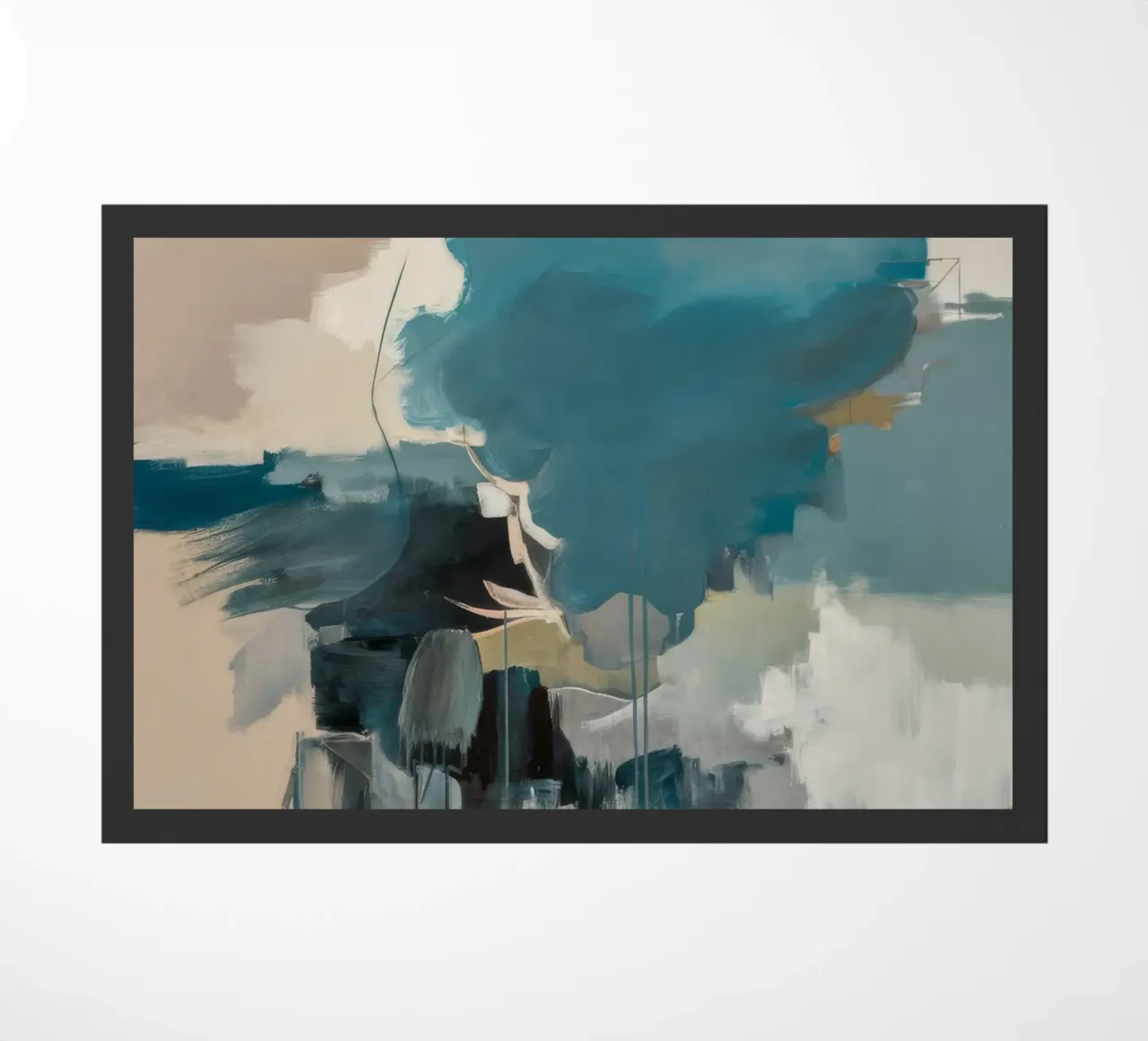 Celestial Teal Bloom doormat by Dream Spectrum