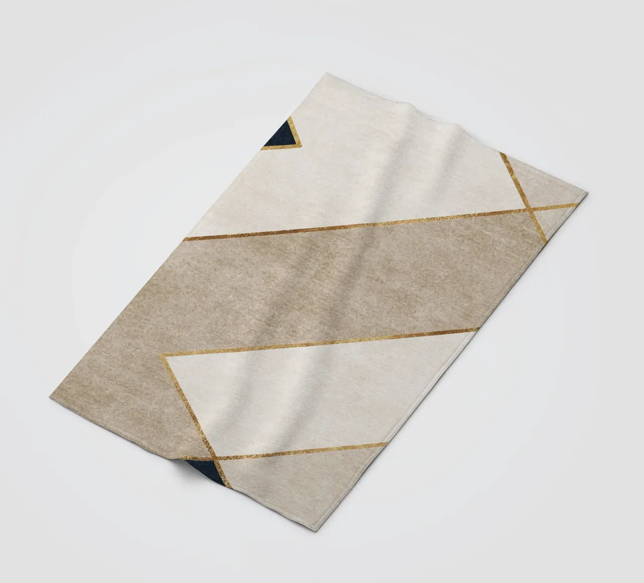 abstract art geometric square beige coperta in pile da vintageshop