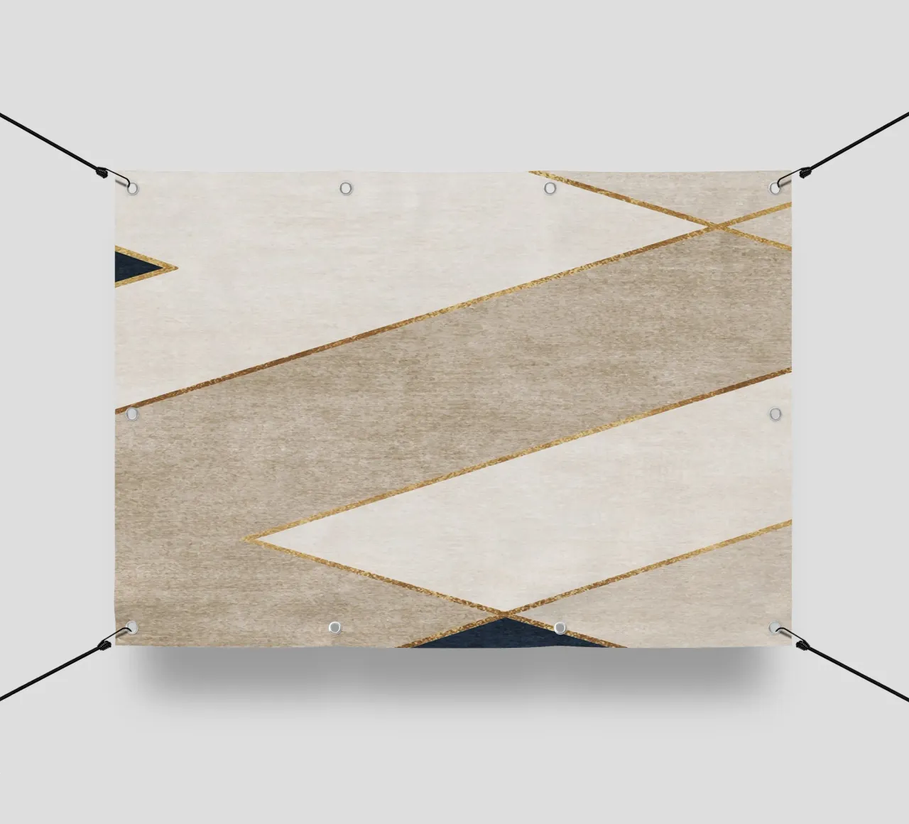 abstract art geometric square beige telo in pvc da vintageshop