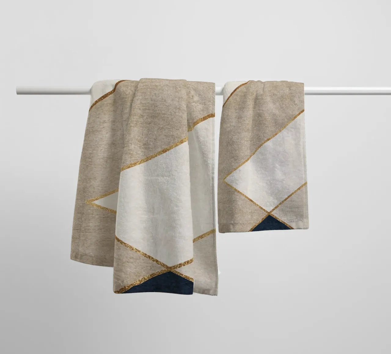 abstract art geometric square beige asciugamano da bagno da vintageshop
