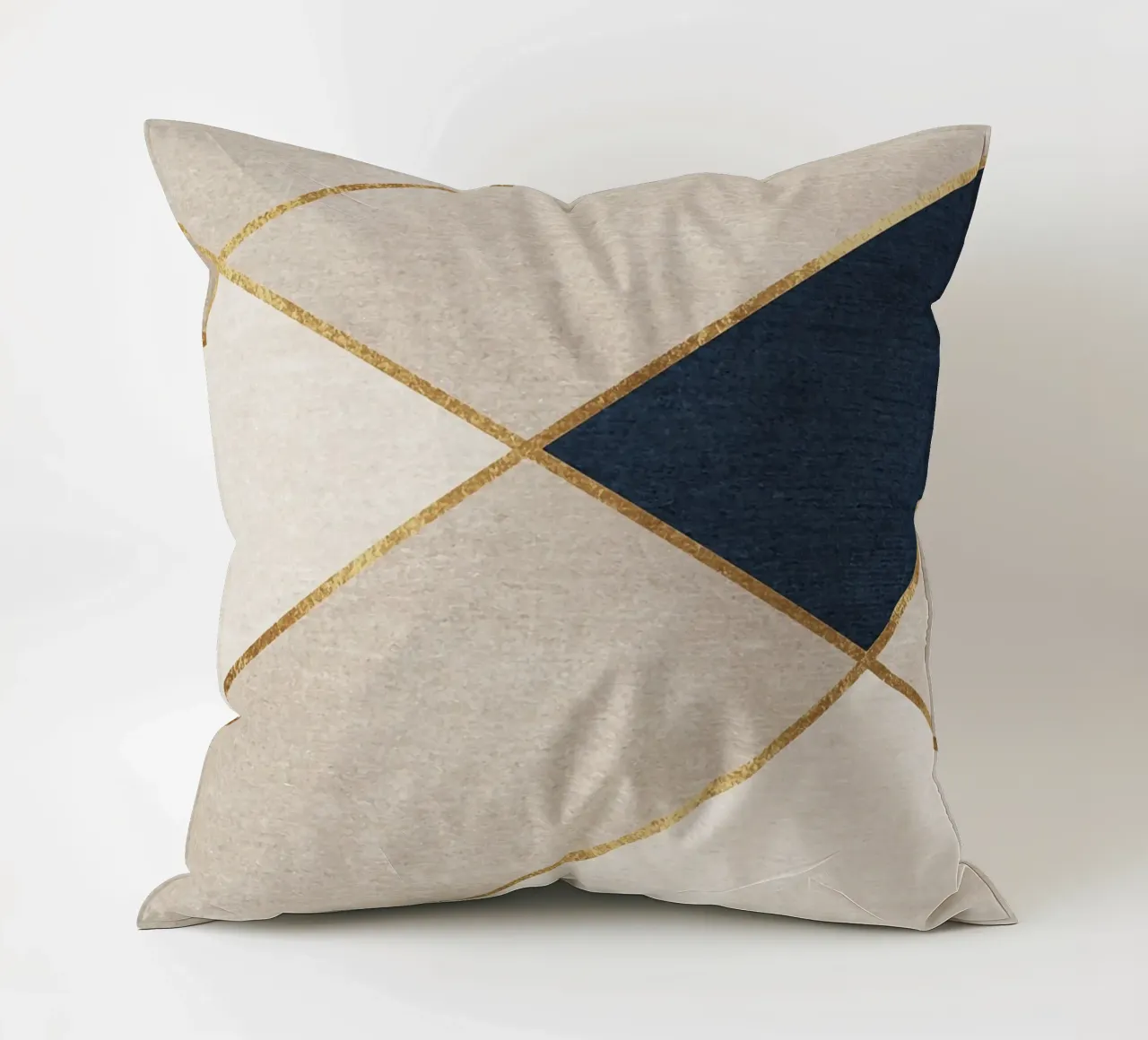 abstract art geometric golden line cuscino da vintageshop