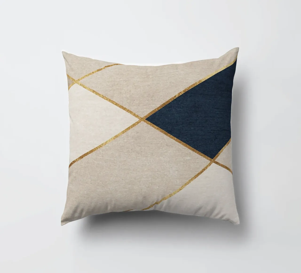 abstract art geometric golden line cuscino da vintageshop
