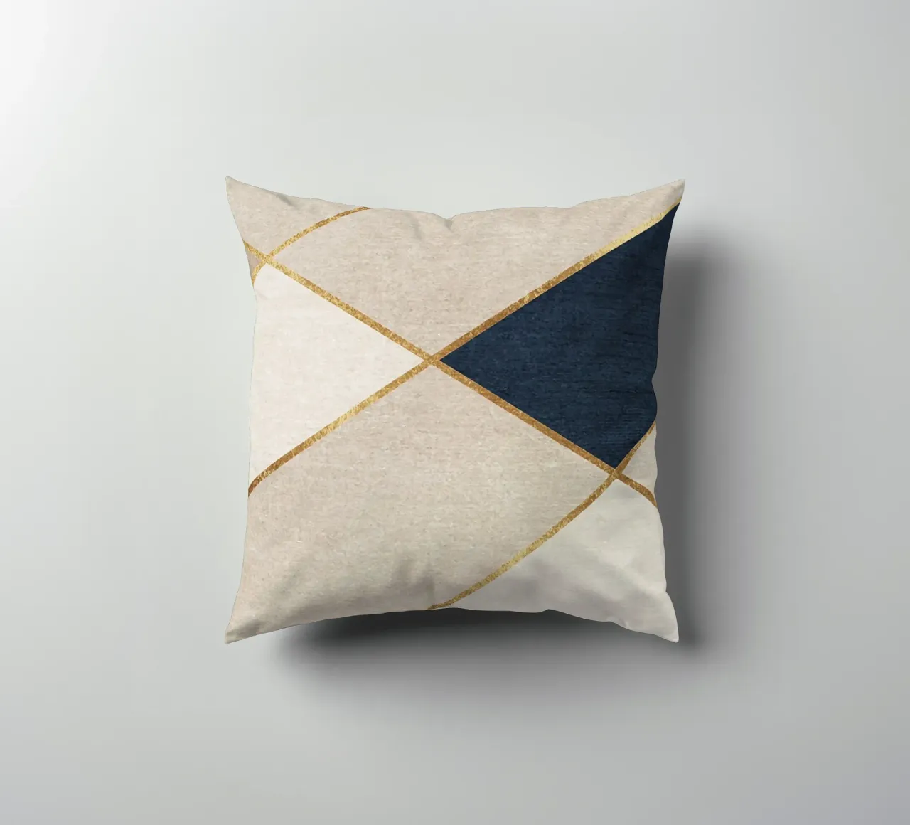 abstract art geometric golden line cuscino da vintageshop