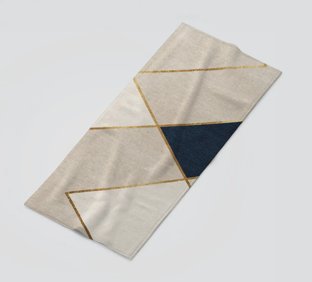 abstract art geometric golden line telo mare da vintageshop