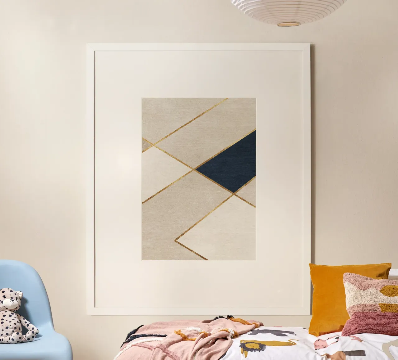 abstract art geometric golden line carta hahnemühle da vintageshop