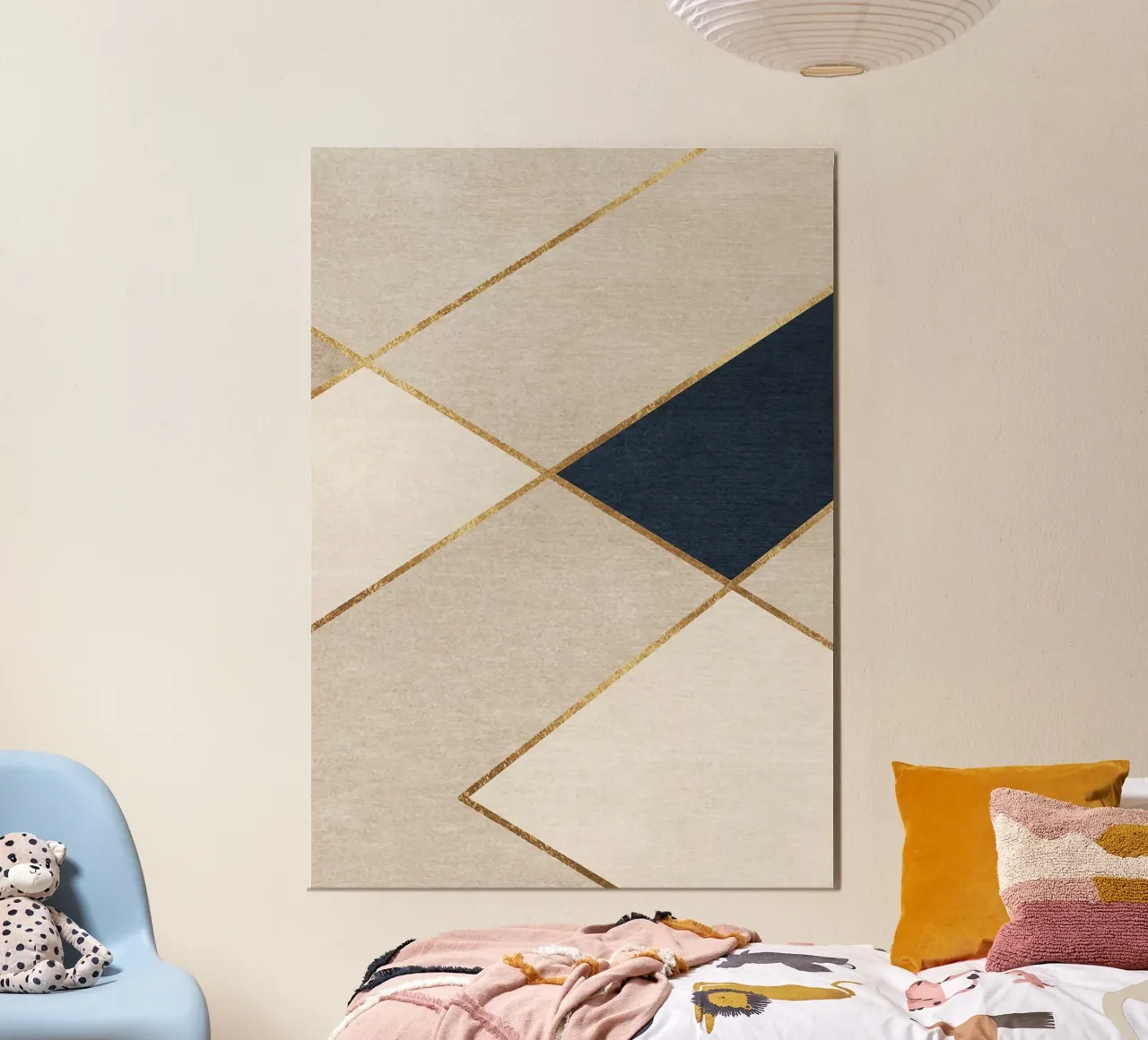 abstract art geometric golden line carta hahnemühle da vintageshop