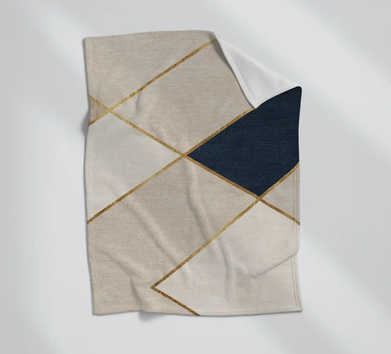 abstract art geometric golden line coperta in pile da vintageshop