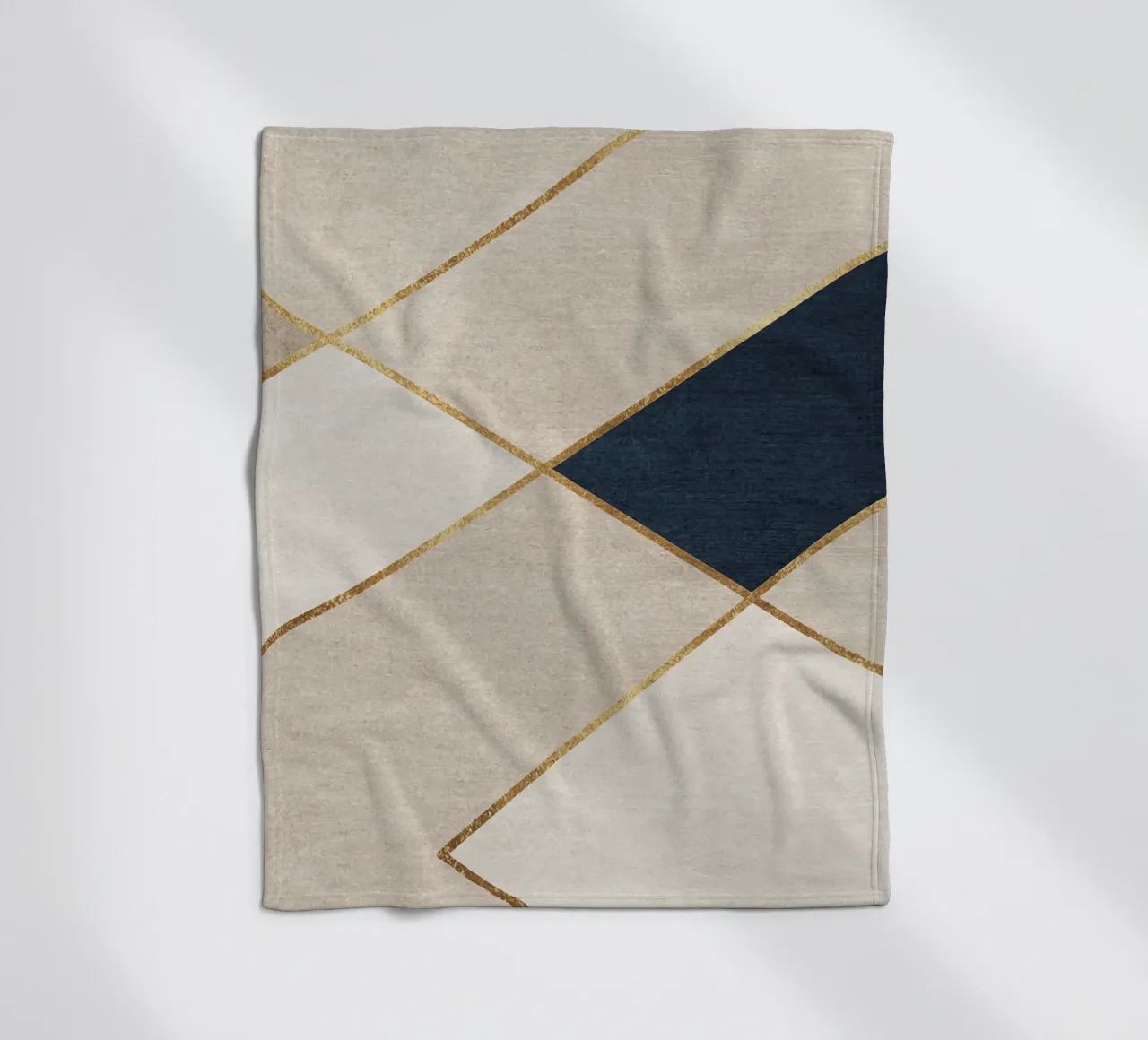 abstract art geometric golden line coperta in pile da vintageshop