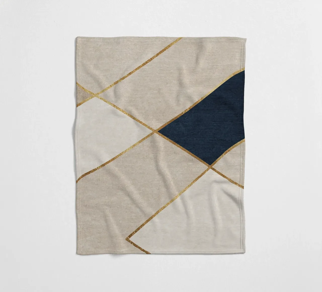 abstract art geometric golden line coperta in pile da vintageshop