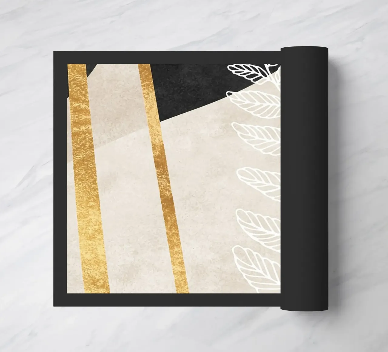 abstract art golden line zerbino da vintageshop