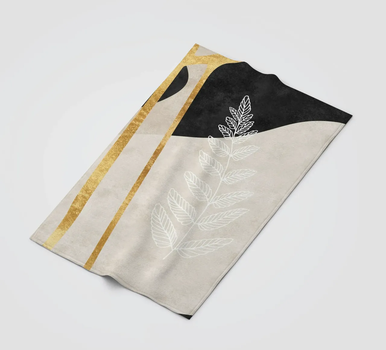 abstract art golden line coperta in pile da vintageshop