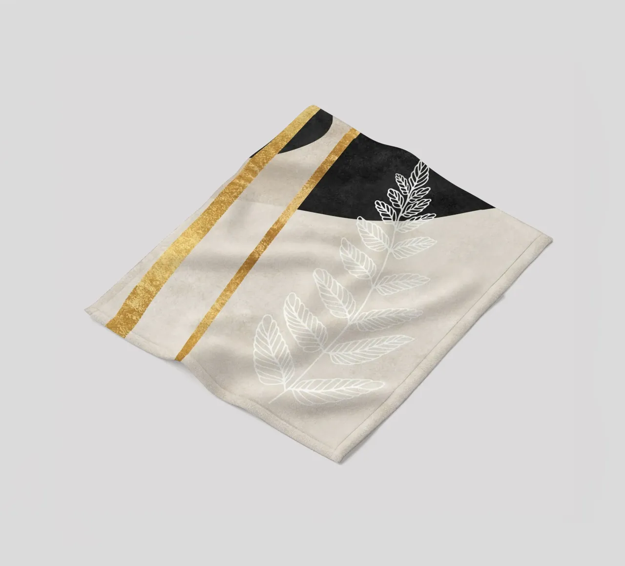 abstract art golden line coperta in pile da vintageshop
