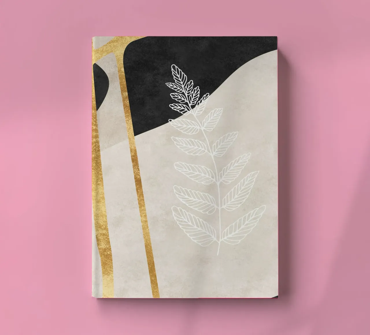 abstract art golden line notebook by vintageshop
