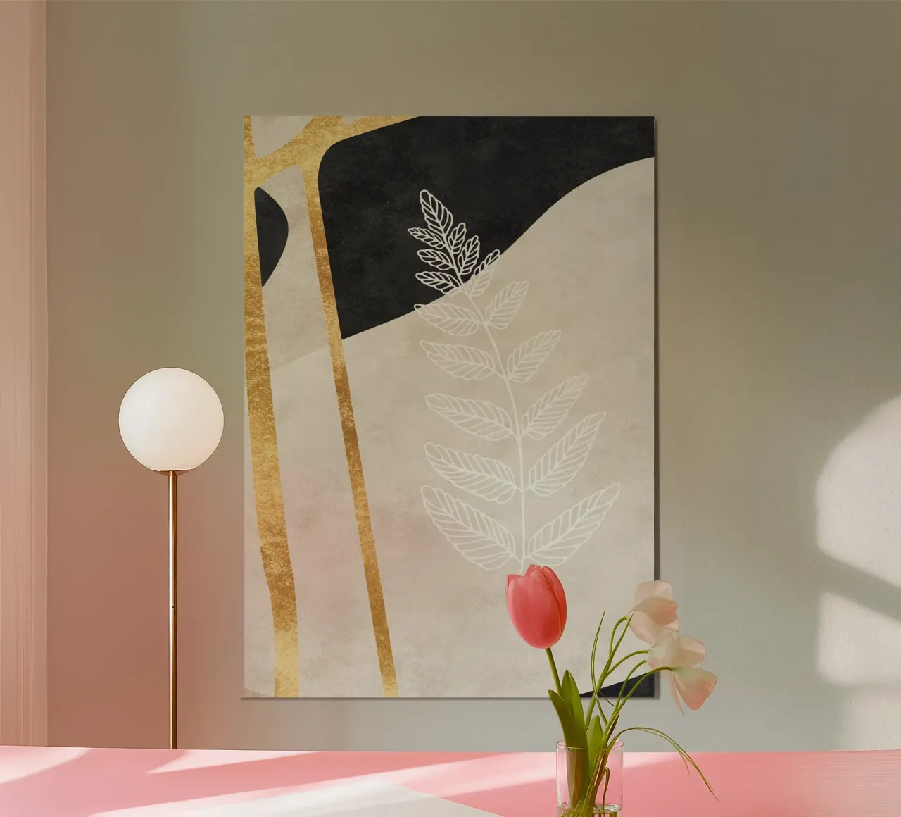 abstract art golden line alluminio dibond da vintageshop