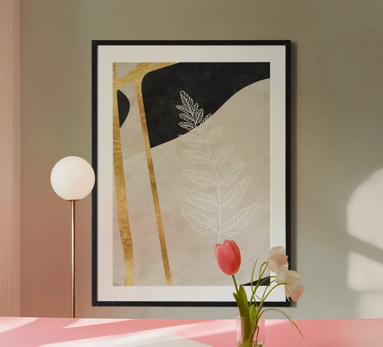 abstract art golden line carta hahnemühle da vintageshop