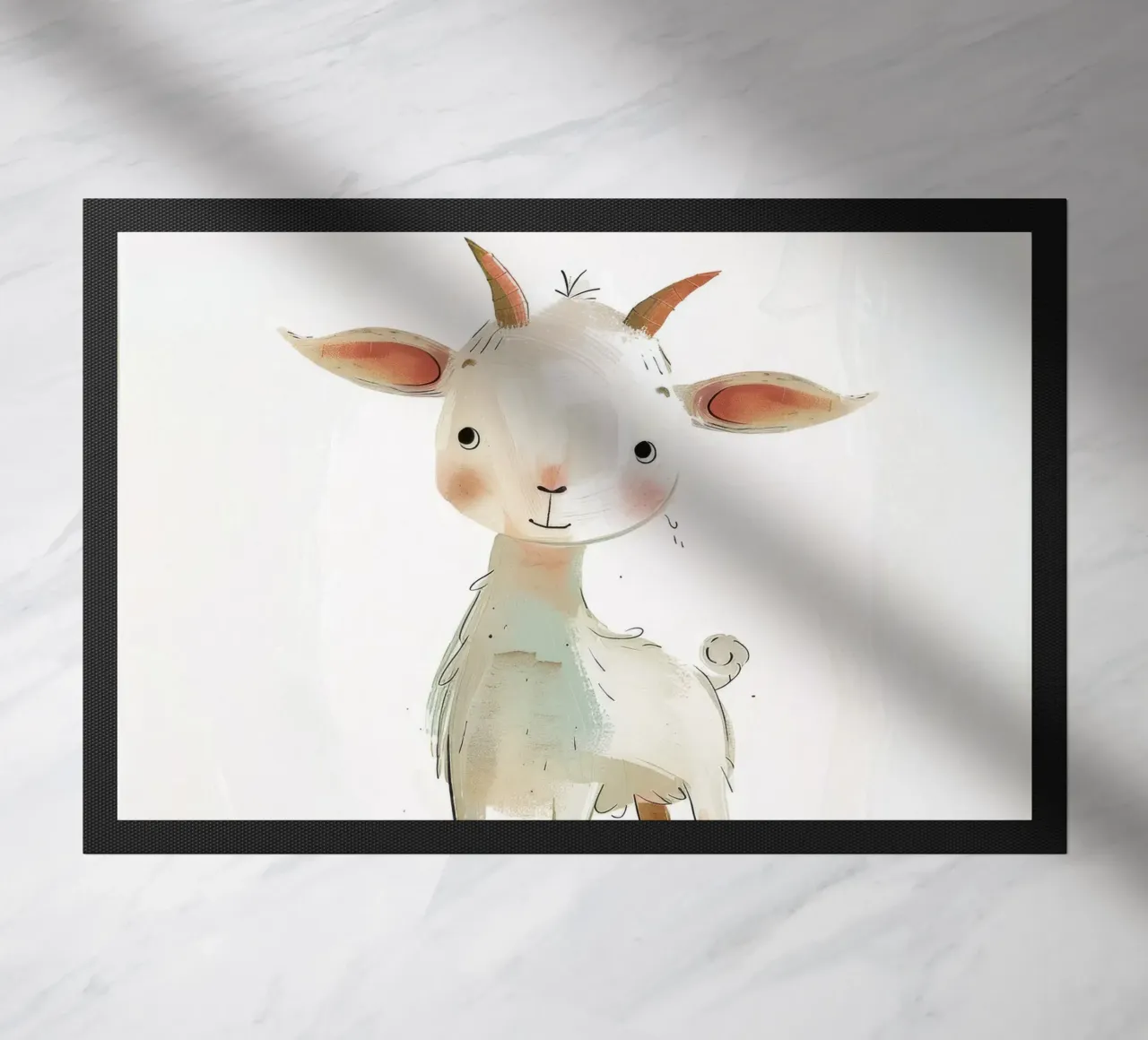 Speelse jonge geit deurmat van DesignDoodle
