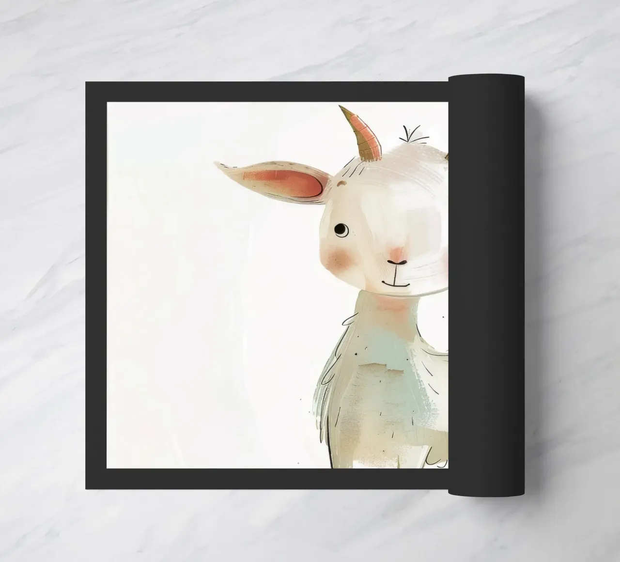 Speelse jonge geit deurmat van DesignDoodle