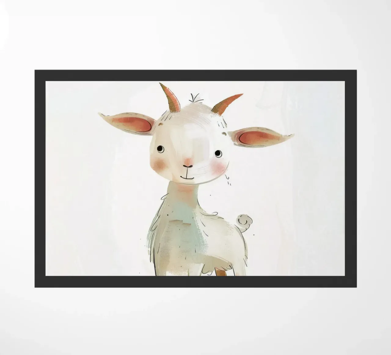 Speelse jonge geit deurmat van DesignDoodle