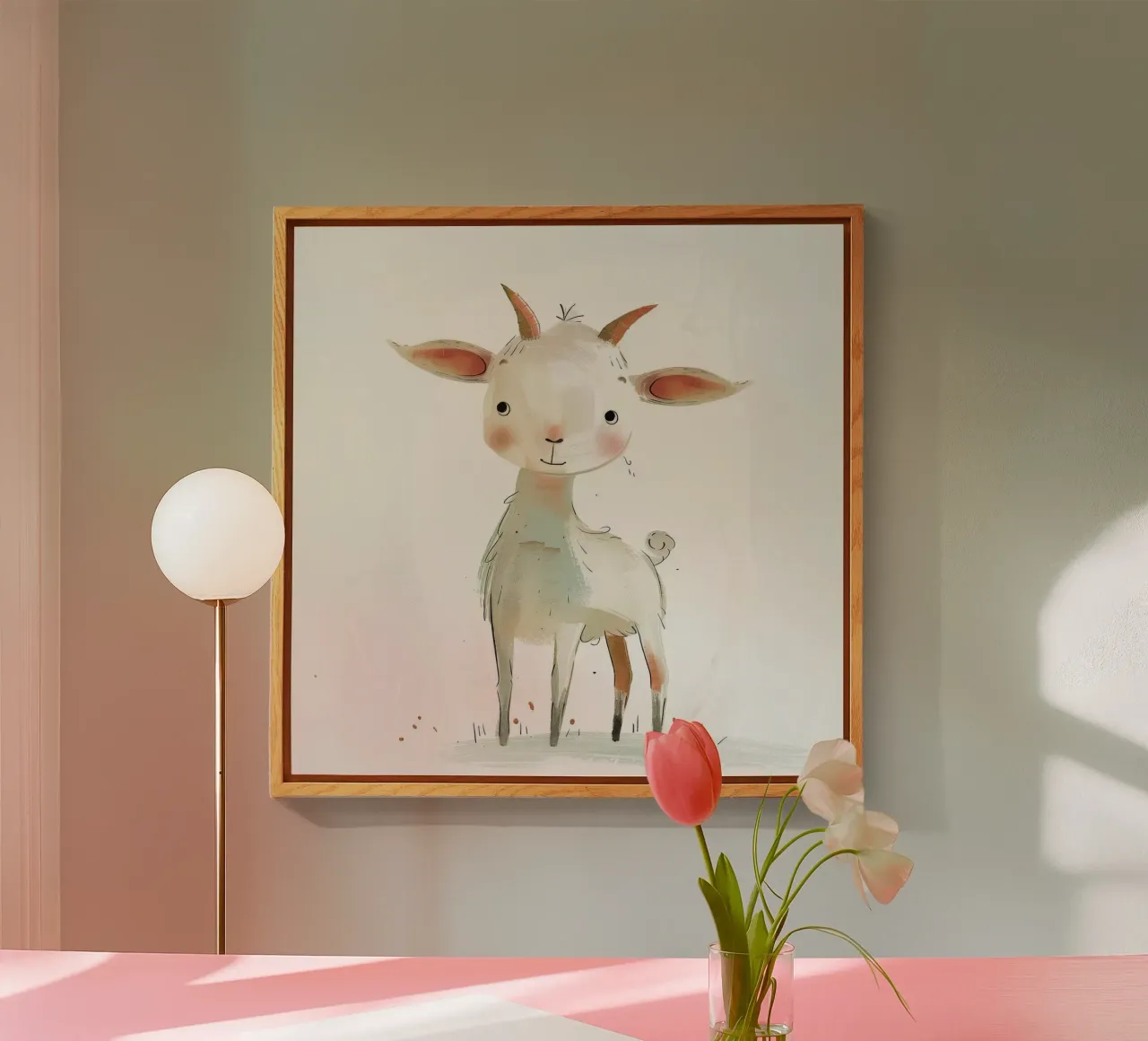Playful Young Goat acrylic glass by DesignDoodle