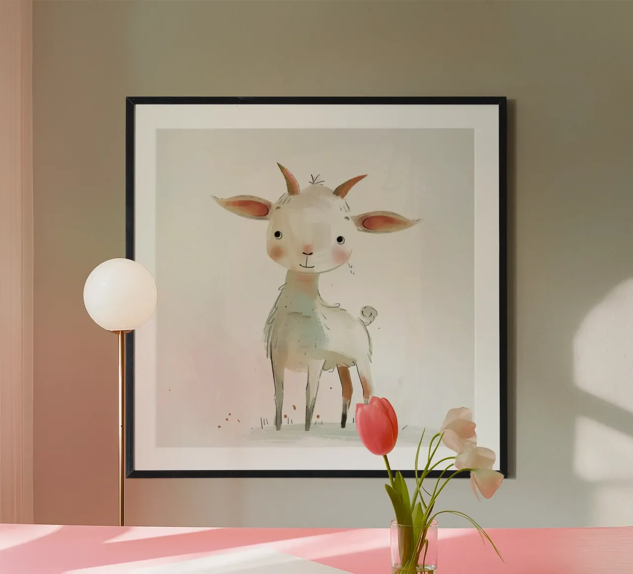 Speelse jonge geit poster van DesignDoodle