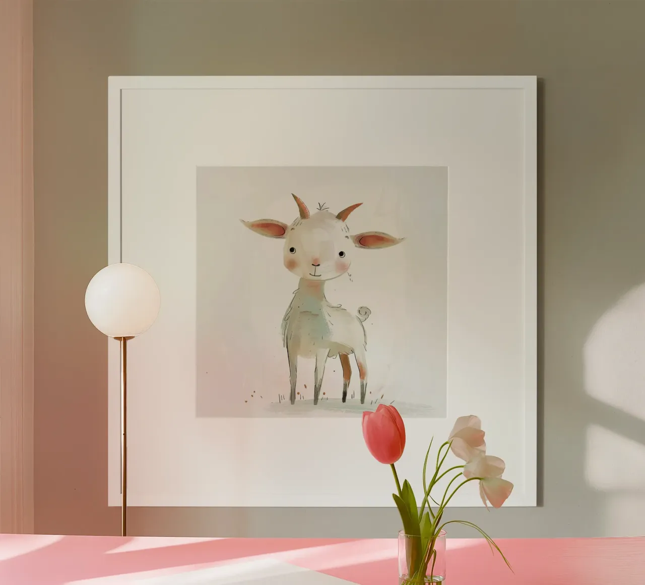 Speelse jonge geit hahnemühle van DesignDoodle