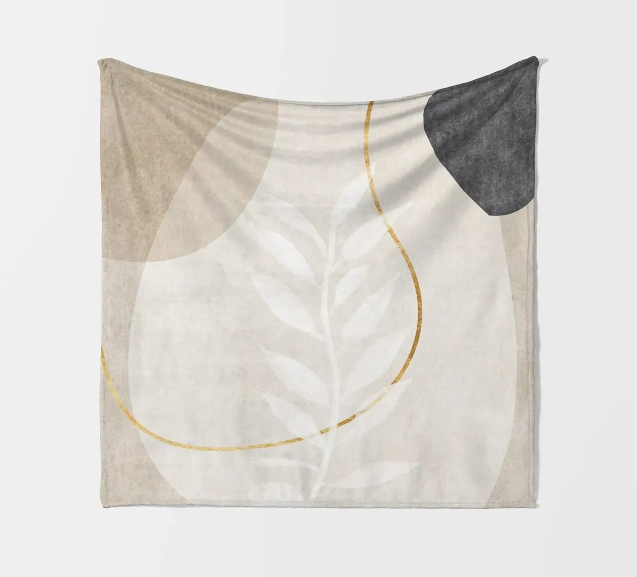 abstract art shapes and golden line coperta in pile da vintageshop