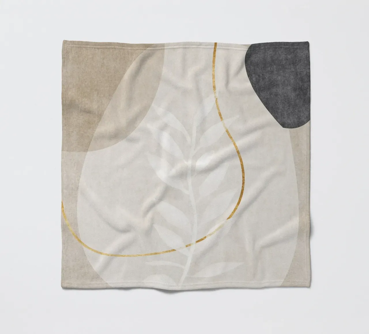 abstract art shapes and golden line coperta in pile da vintageshop