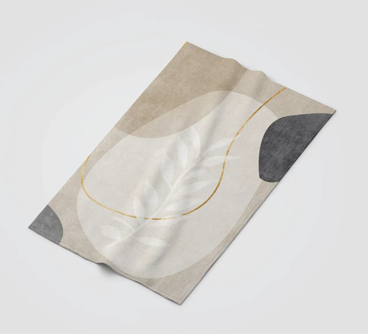 abstract art shapes and golden line coperta in pile da vintageshop