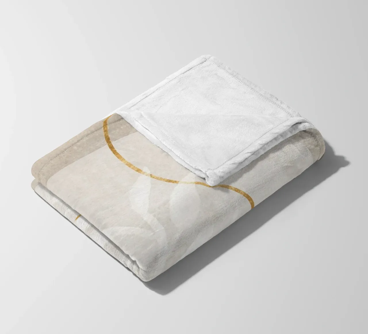 abstract art shapes and golden line coperta in pile da vintageshop
