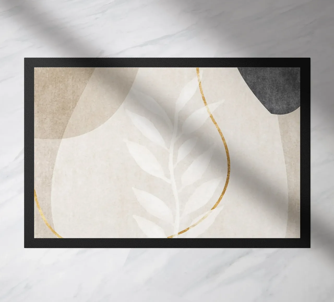 abstract art shapes and golden line zerbino da vintageshop