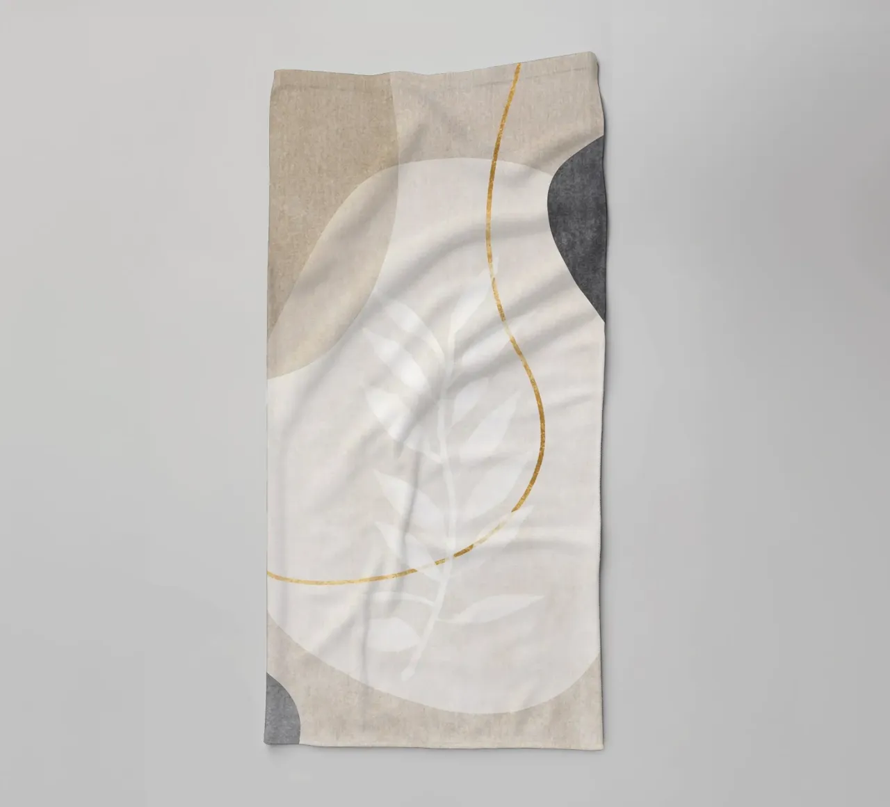 abstract art shapes and golden line asciugamano da bagno da vintageshop