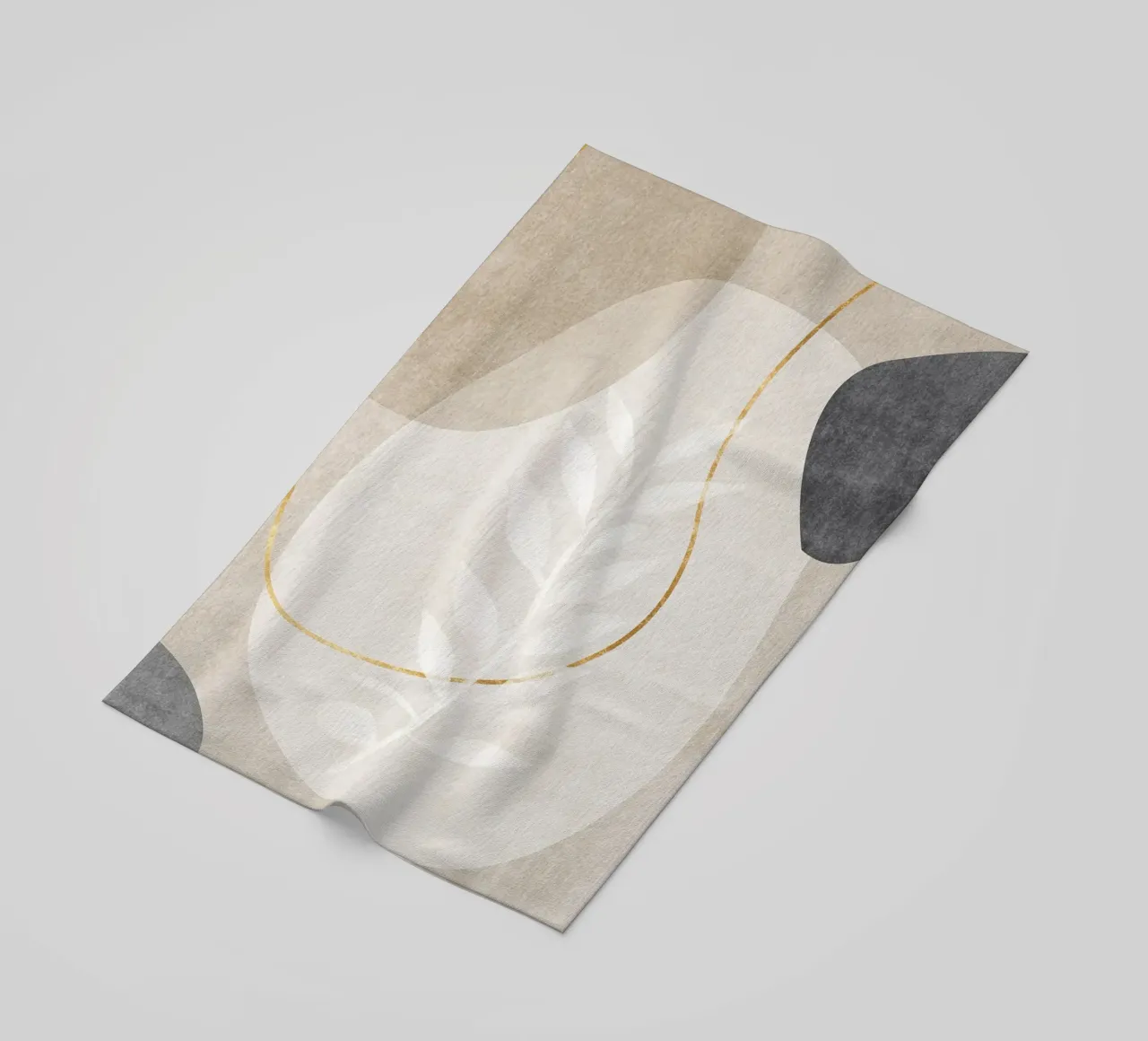 abstract art shapes and golden line telo mare da vintageshop