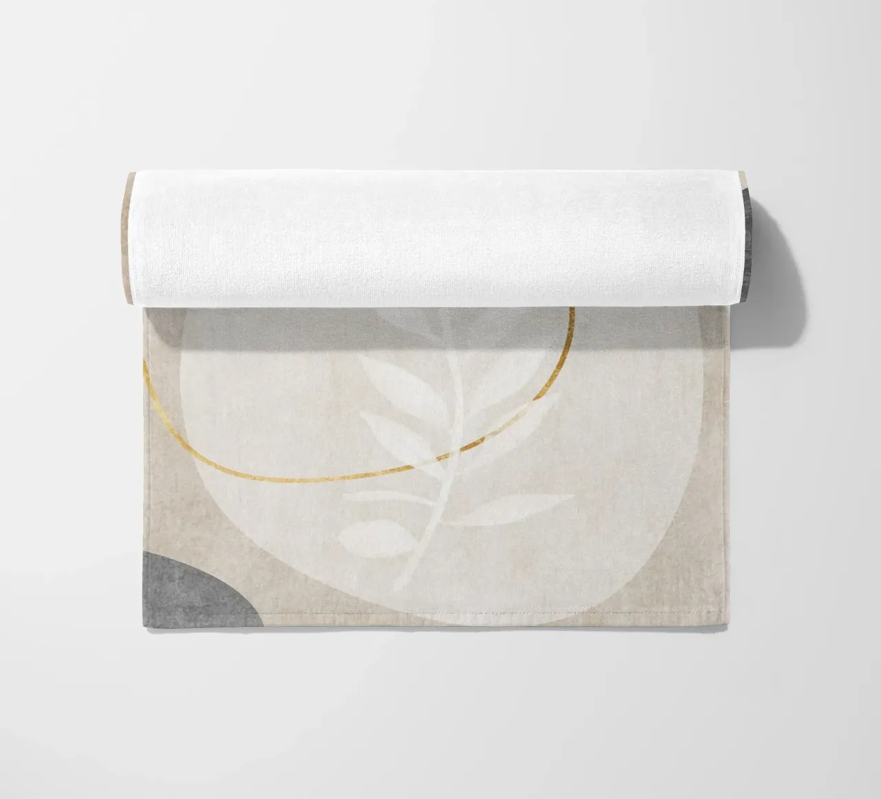 abstract art shapes and golden line telo mare da vintageshop