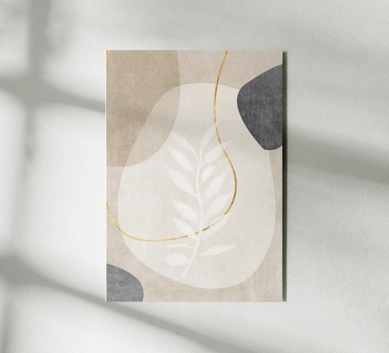 abstract art shapes and golden line alluminio dibond da vintageshop