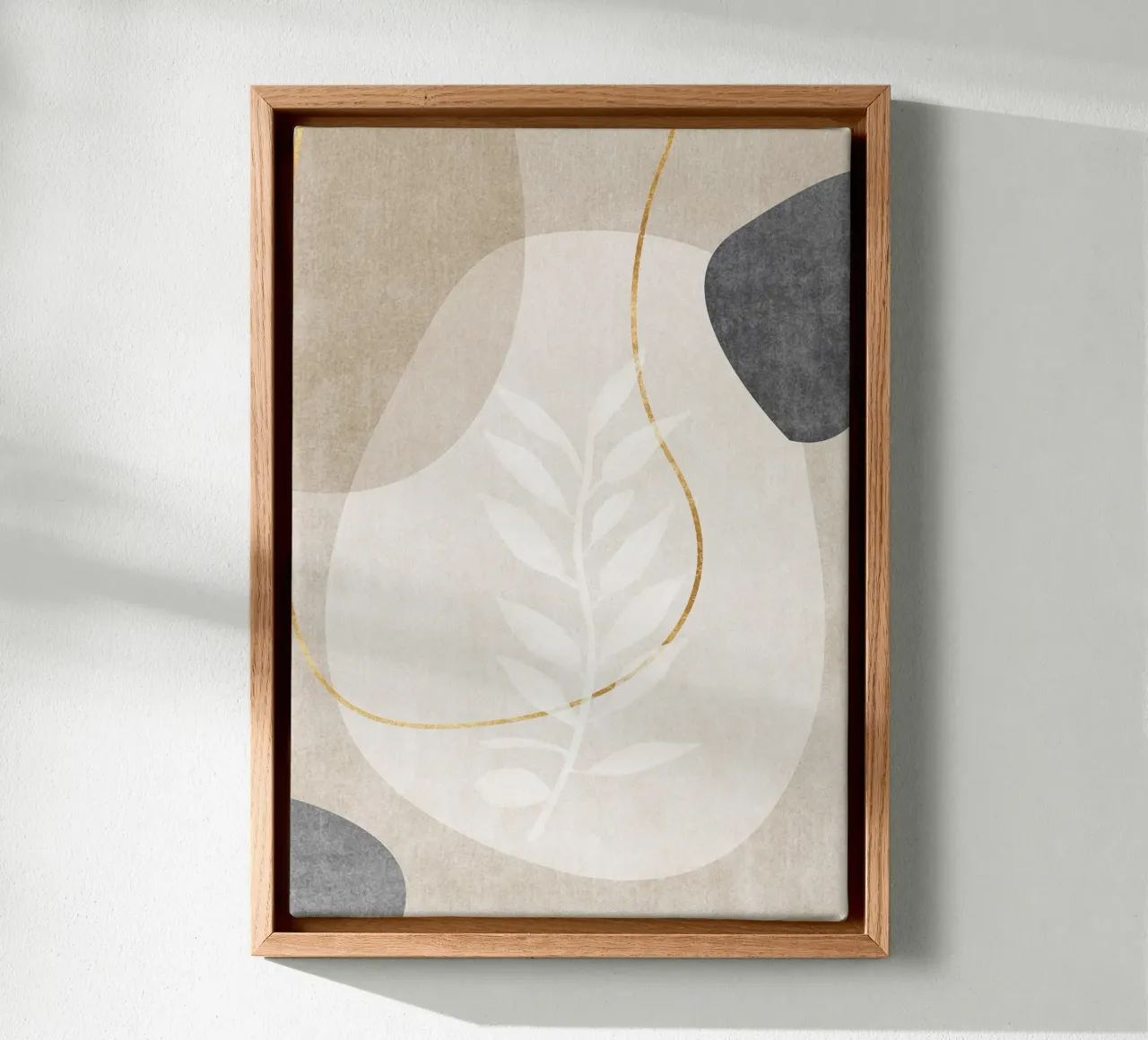 abstract art shapes and golden line tela da vintageshop