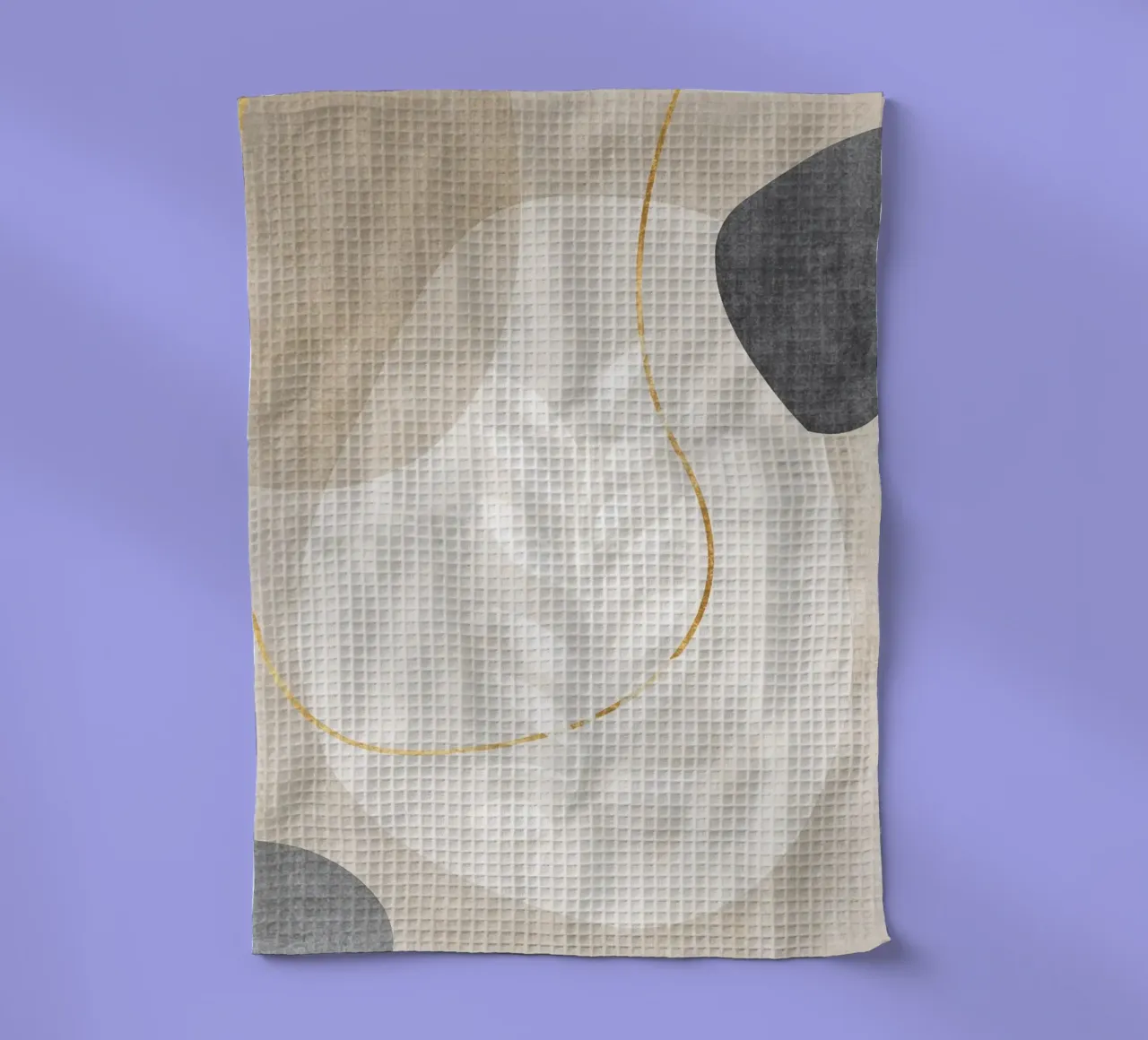 abstract art shapes and golden line canovaccio da cucina da vintageshop