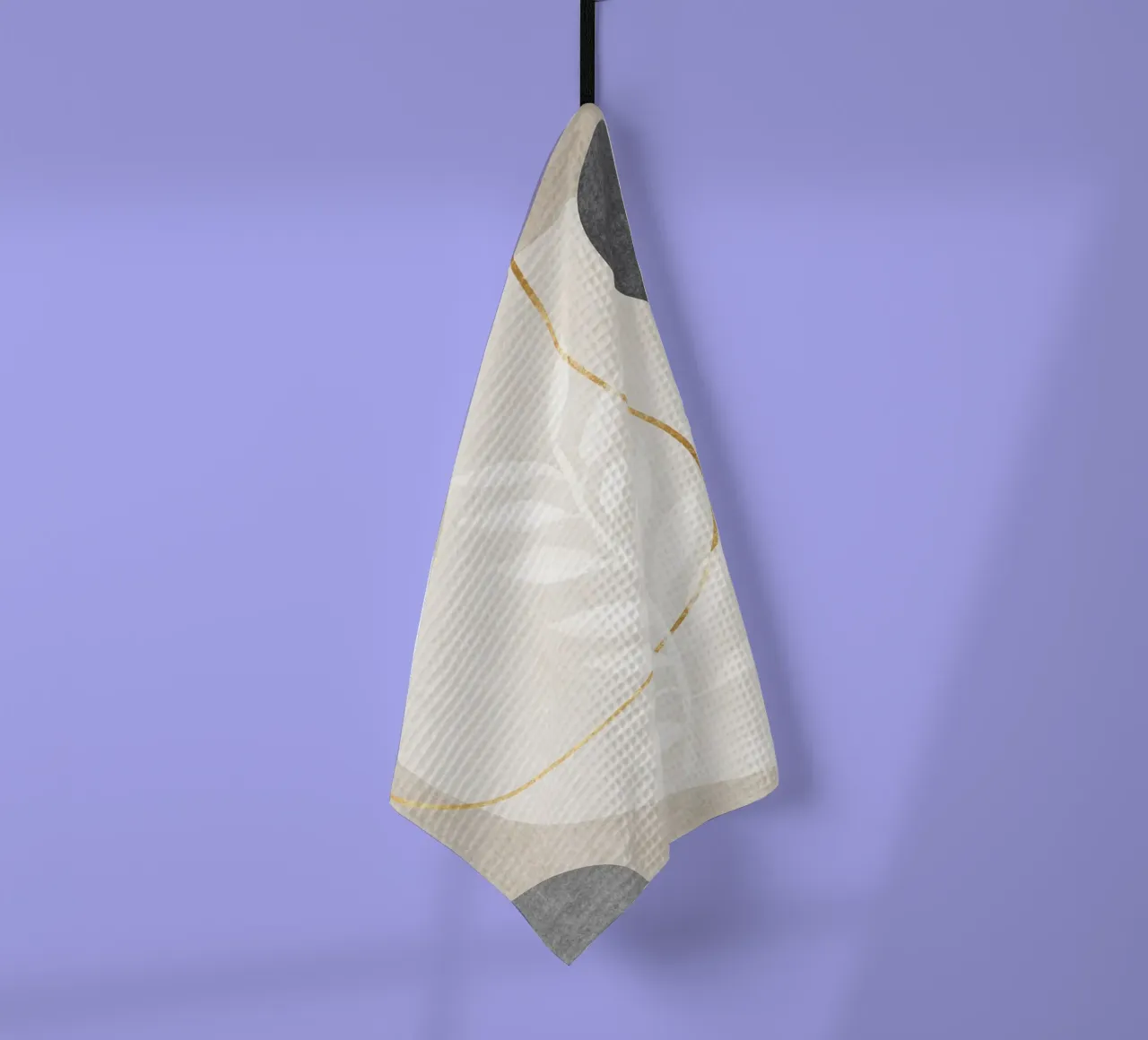 abstract art shapes and golden line canovaccio da cucina da vintageshop