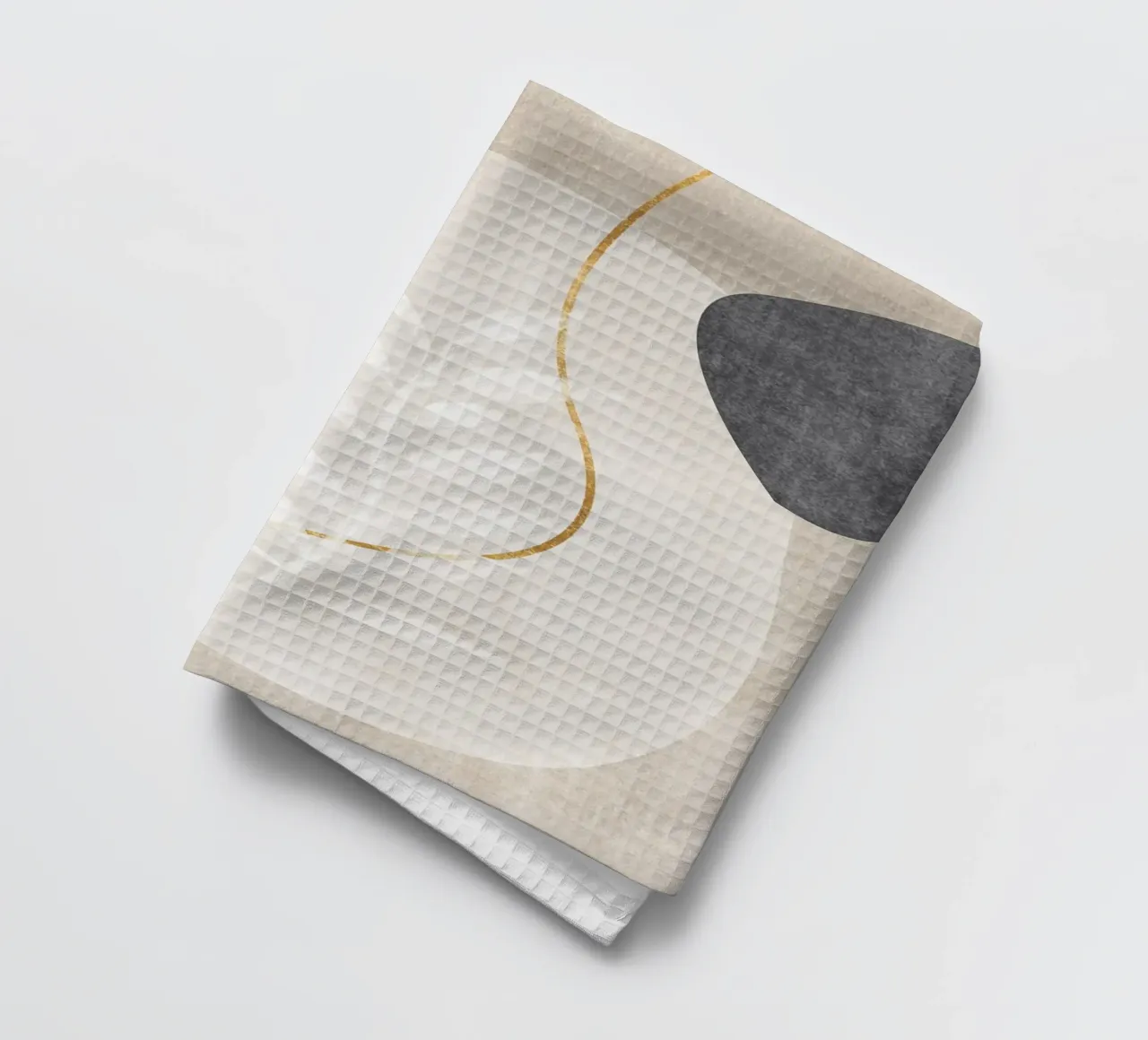 abstract art shapes and golden line canovaccio da cucina da vintageshop