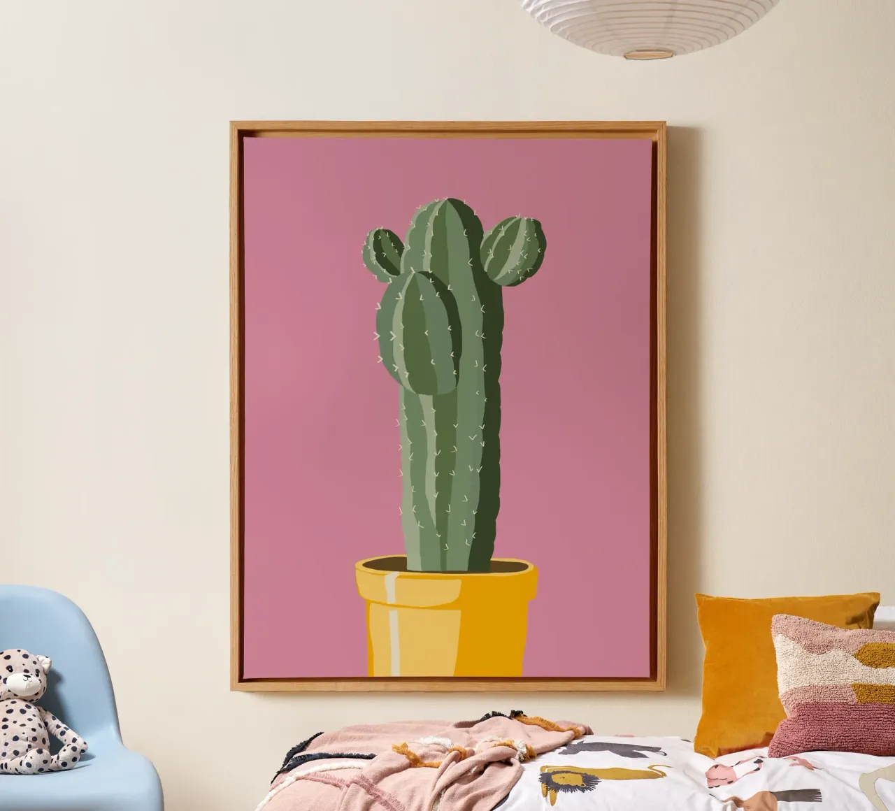 Cactus 02 tela con Cornice a cassetta da Little Dean