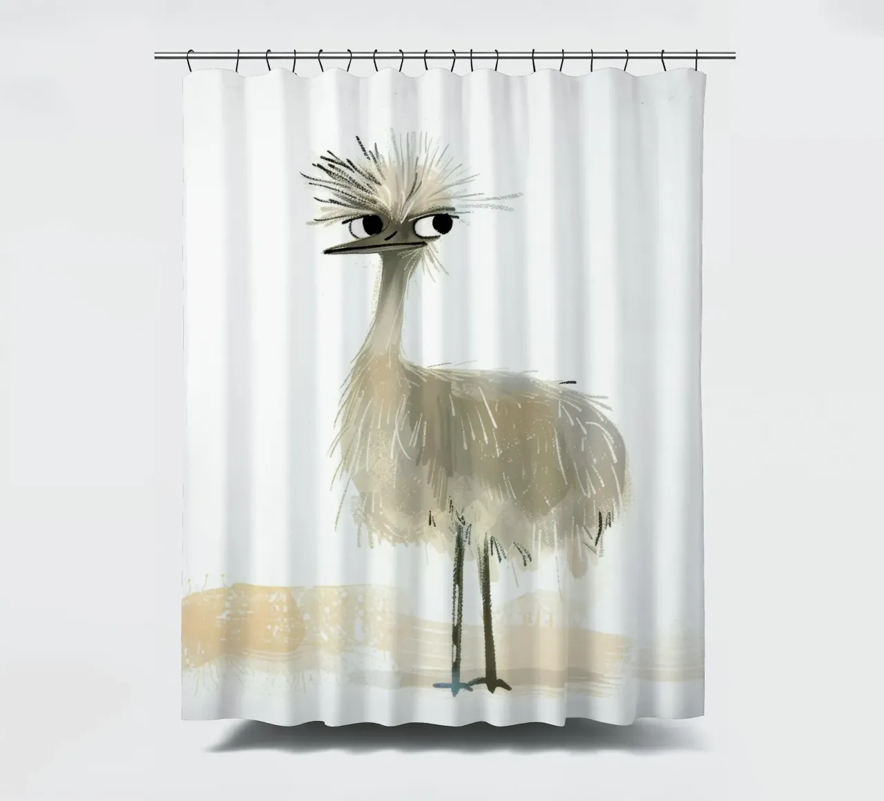 L'eccentrico uccello emu tenda da doccia da DesignDoodle