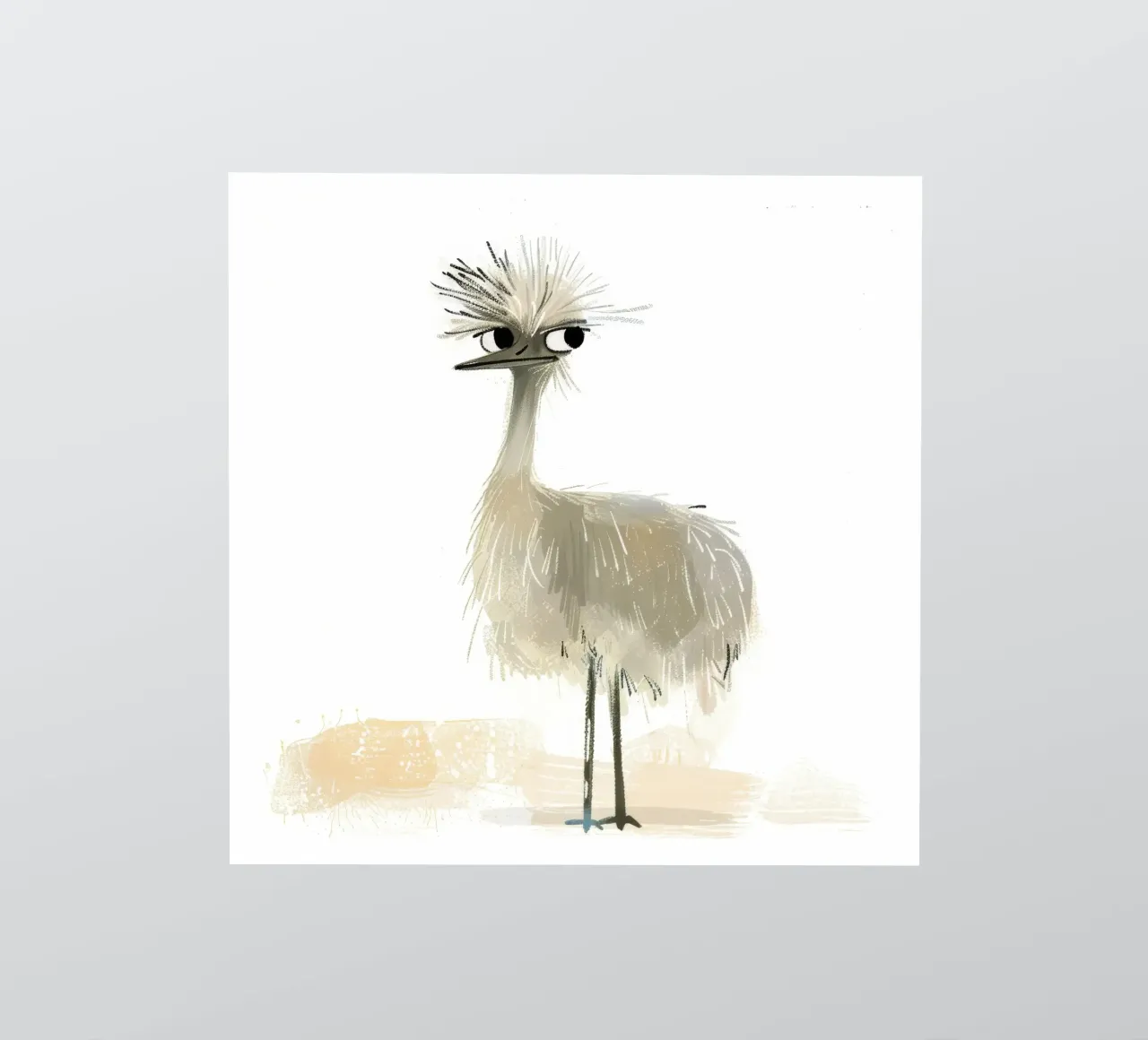L'eccentrico uccello emu adesivo da DesignDoodle