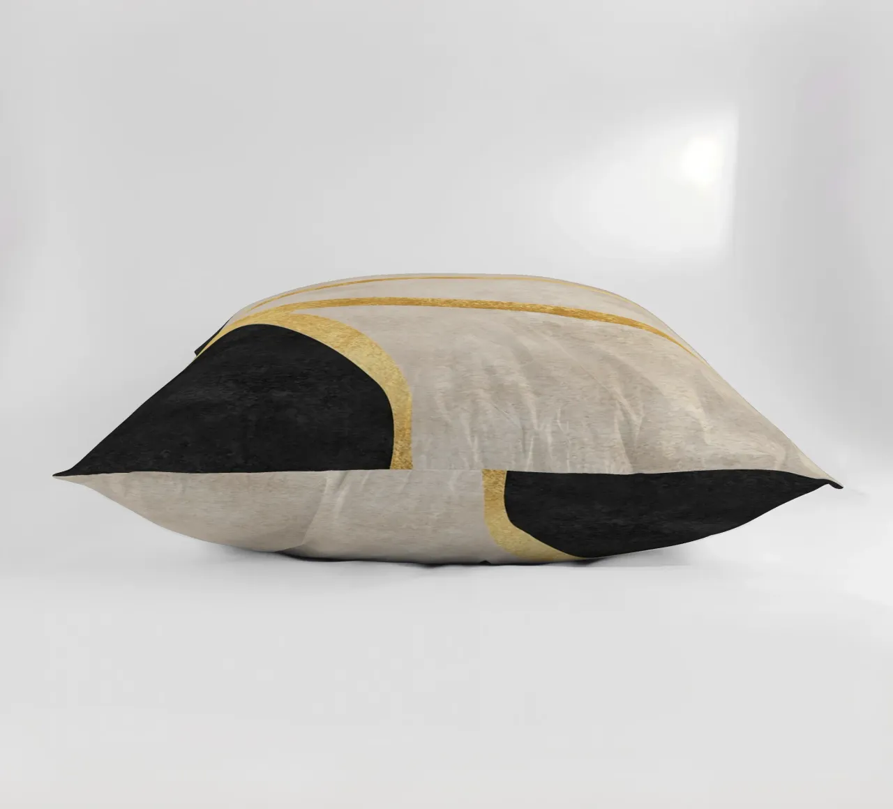 abstract art shapes black with gold cuscino da vintageshop