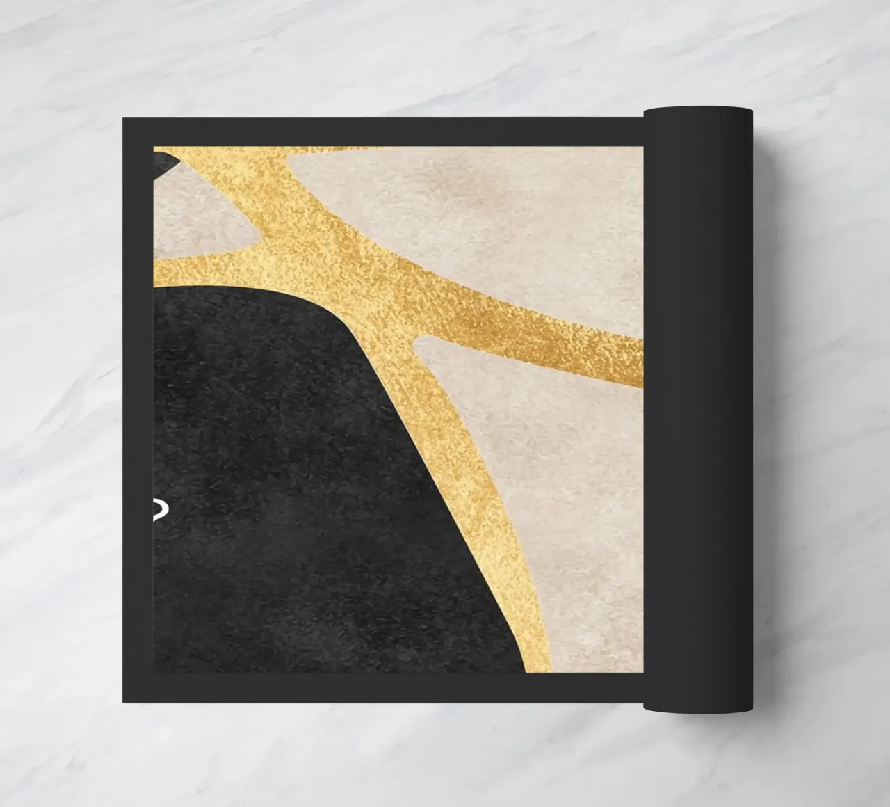 abstract art shapes black with gold zerbino da vintageshop