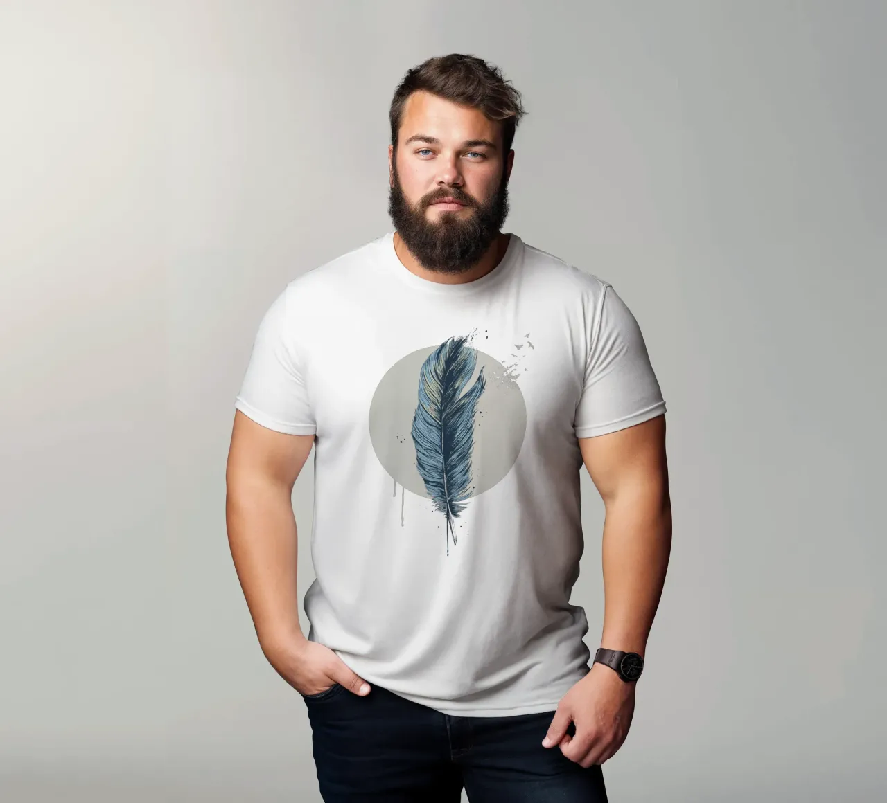 Feather In A Circle t-shirt da Balazs Solti