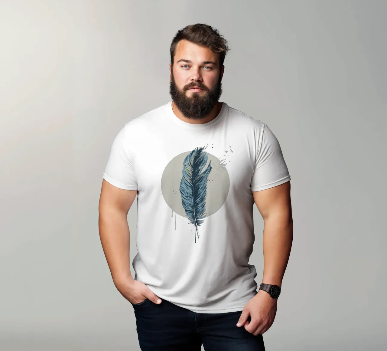 Feather In A Circle t-shirt da Balazs Solti